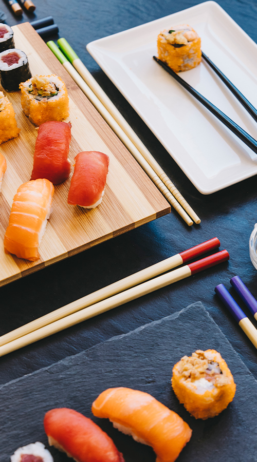 sashimi japonés de gambas